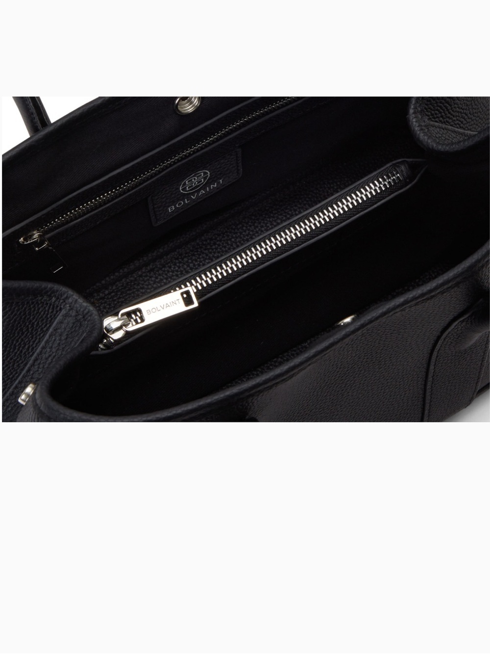 Bolvaint “The Coralie Tote” Matte Midnight Black Top Grain Pebbled Leather - Picture 8 of 8